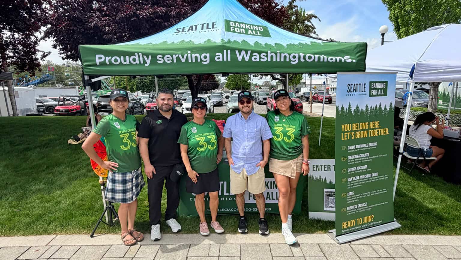 staff at a booth